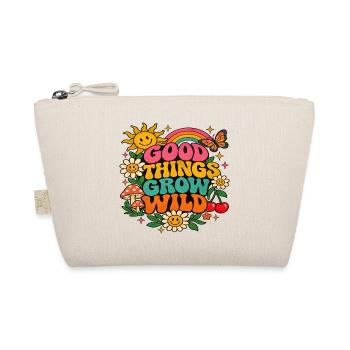 Good Things Grow Wild – Bunte Retro-Blumen - Bio-Täschchen - Natur - Vorne