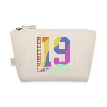 19. Geburtstag Geschenkidee - Bio-Täschchen - Natur - Vorne