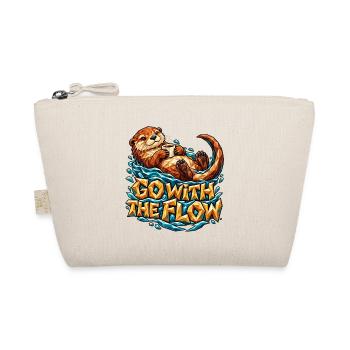 Go with the Flow Otter Low Poly Kaffee Entspannt - Bio-Täschchen - Natur - Vorne