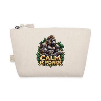 Calm is Power Gorilla Low Poly Stärke Ruhe Shirt - Bio-Täschchen - Natur - Vorne