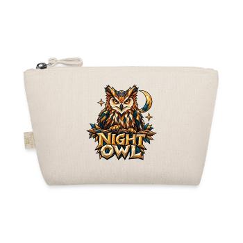 Night Owl Eule Low Poly T-Shirt Nachteule Mond - Bio-Täschchen - Natur - Vorne