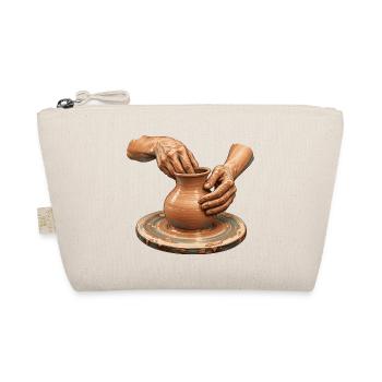 Hands Shaping Clay – Pottery Wheel Art - Bio-Täschchen - Natur - Vorne