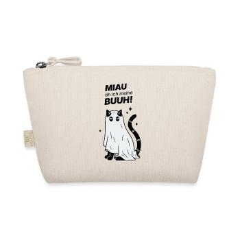 Miau äh ich meine Buuh! - Katze Gespenst Halloween - Bio-Täschchen - Natur - Vorne