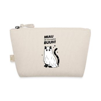 Miau äh ich meine Buuh! - Katze Gespenst Halloween - Bio-Täschchen - Natur - Vorne
