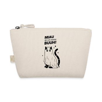 Miau äh ich meine Buuh! - Katze Gespenst Halloween - Bio-Täschchen - Natur - Vorne