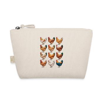 Lebendiges Hennen-Mosaik-Huhn - Bio-Täschchen - Natur - Vorne