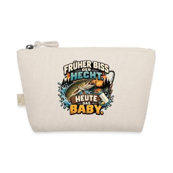 Früher Biss Hecht – Heute Baby - Bio-Täschchen - Natur - Vorne
