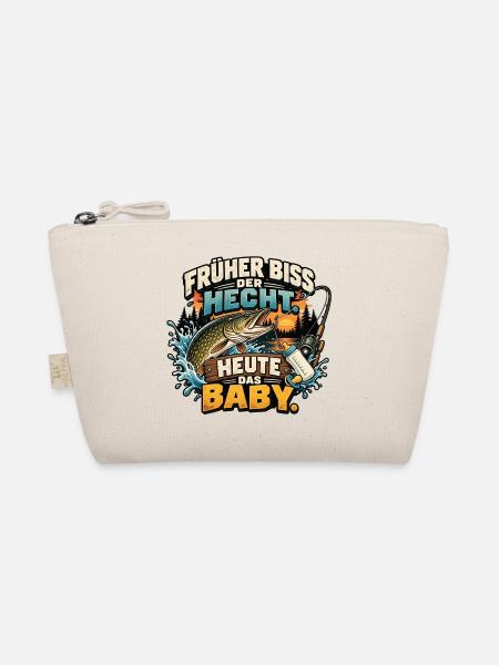 Früher Biss Hecht – Heute Baby - Bio-Täschchen - Natur
