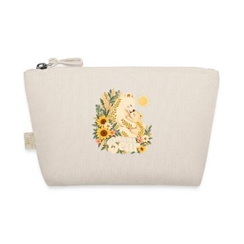 Boho Sonnenblumen-Mama-Leben Süße Mama-Bär - Bio-Täschchen - Natur - Vorne