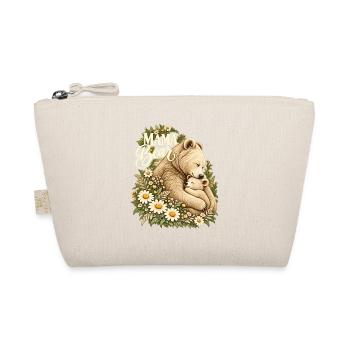 Vintage-Kamillen-süße Mama-Mama-Bär - Bio-Täschchen - Natur - Vorne