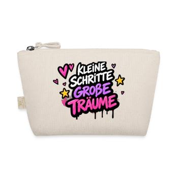 Kleine Schritte Große Träume Neon - Bio-Täschchen - Natur - Vorne