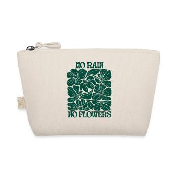 No Rain No Flowers – Retro Blumen Boho Motivation - Bio-Täschchen - Natur - Vorne