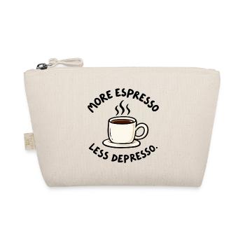 Mehr Espresso weniger Depresso – Kaffee Humor - Bio-Täschchen - Natur - Vorne