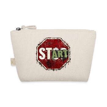 START statt STOP – Motivation Graffiti Streetwear - Bio-Täschchen - Natur - Vorne