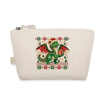 Weihnachtsdrachen Strickheld - Bio-Täschchen - Natur - Vorne