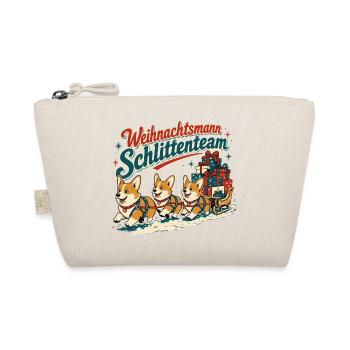Weihnachts Schlittenteam Corgis - Bio-Täschchen - Natur - Vorne