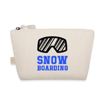 Snowboard Schriftzug Blau - Bio-Täschchen - Natur - Vorne