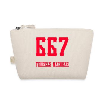 667 Teufels Nachbar - lustiger Spruch - Bio-Täschchen - Natur - Vorne