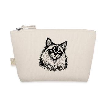 Orientalische Katze – Schwarz Weiß Gravur - Bio-Täschchen - Natur - Vorne