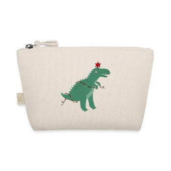 Niedlicher Weihnachtsdinosaurier - Bio-Täschchen - Natur - Vorne