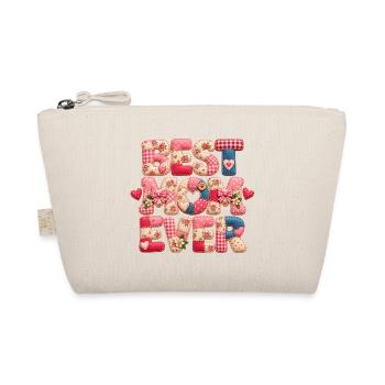 Best Mom Ever – Beste Mama Geschenk 3D Patchwork - Bio-Täschchen - Natur - Vorne