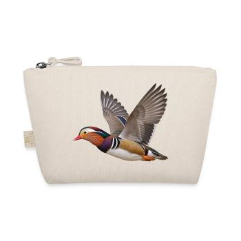 Mandarinente im Flug – farbenfroher Wasservogel - Bio-Täschchen - Natur - Vorne
