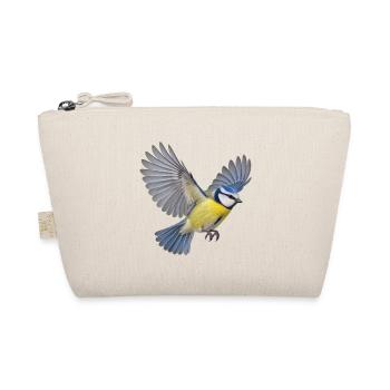 Blaumeise im Flug – blaugelbes Gartenvogelmotiv - Bio-Täschchen - Natur - Vorne