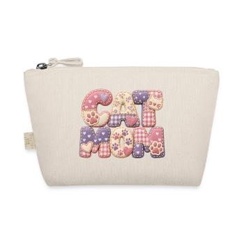 Cat Mom – Katzenmama Geschenk süßen 3D Patchwork - Bio-Täschchen - Natur - Vorne