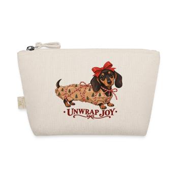 Unwrap Joy Christmas Dachshund - Bio-Täschchen - Natur - Vorne