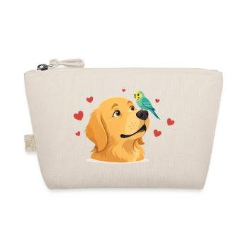 Herzfreund Hund und Papagei - Bio-Täschchen - Natur - Vorne