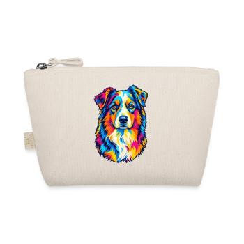 Bunter Australian Shepherd – Pop-Art-Aussie-Hund - Bio-Täschchen - Natur - Vorne