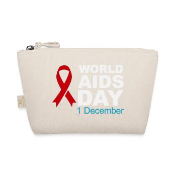 Rotes Band-Emblem zum Welt-AIDS-Tag - Bio-Täschchen - Natur - Vorne