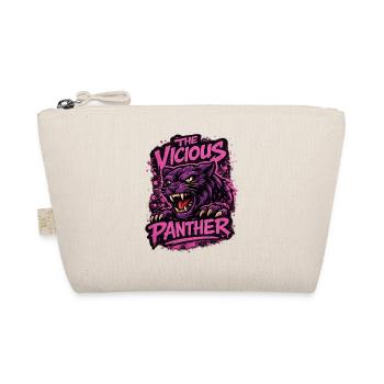 Wilder Panther in Lila und Pink im Grungelook - Bio-Täschchen - Natur - Vorne