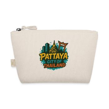 Pattaya Thailand mit Tempel im Retrolook - Bio-Täschchen - Natur - Vorne