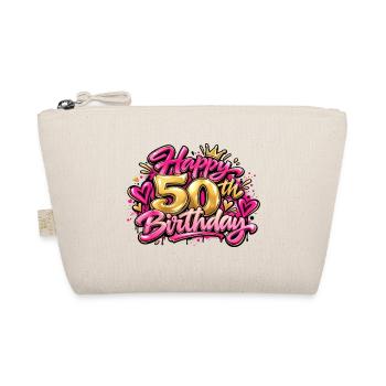 Herzlichen Glückwunsch zum 50. Geburtstag Pink Graffiti: Immer noch eine Königin! - Bio-Täschchen - Natur - Vorne