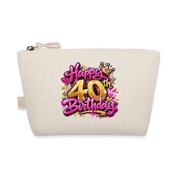Herzlichen Glückwunsch zum 40. Geburtstag Pink Graffiti: Fab & Fierce! - Bio-Täschchen - Natur - Vorne