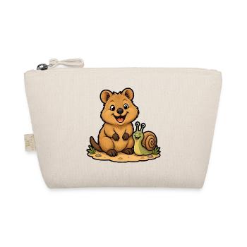 Lachendes Quokka Schnecke Glücklich Kinder T-Shirt - Bio-Täschchen - Natur - Vorne