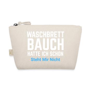 Waschbrett Bauch Spruch Typo - Bio-Täschchen - Natur - Vorne