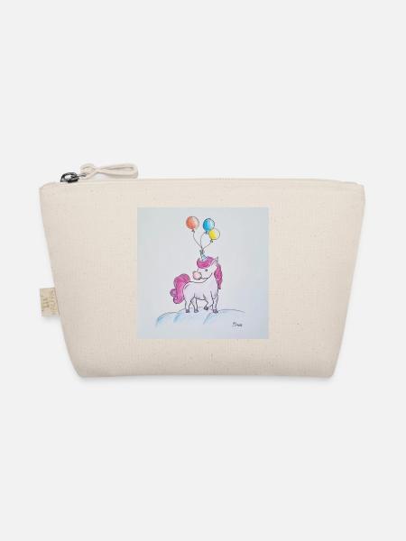 Pastell-Einhorn mit Ballons - Bio-Täschchen - Natur