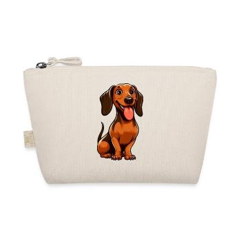 Süßer Dackel Cartoon Hund Lustig Welpe Design - Bio-Täschchen - Natur - Vorne