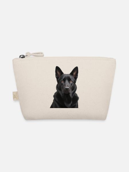 Schwarzer Schäferhund Portrait - Bio-Täschchen - Natur