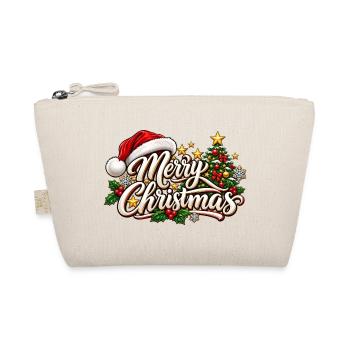 Frohe Weihnachten Ornament-Schrift - Bio-Täschchen - Natur - Vorne