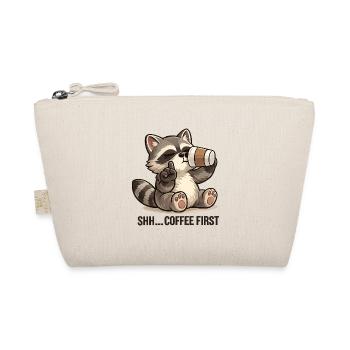 Waschbär mit Kaffee für Morgenmuffel - Bio-Täschchen - Natur - Vorne
