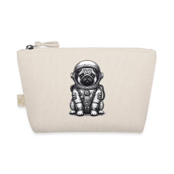 Mops im Raumanzug – Schwarz-Weiß - Bio-Täschchen - Natur - Vorne