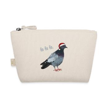 Ho Ho Ho - Taube mit Weihnachtsmütze - Bio-Täschchen - Natur - Vorne