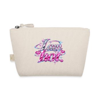 I am hot Glitzer Pink Schriftdesign - Bio-Täschchen - Natur - Vorne
