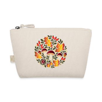 Herbstmotiv mit Pilzen und Hagebutten - Bio-Täschchen - Natur - Vorne