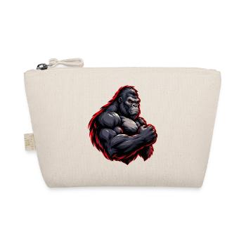Kraftvoller Gorilla mit rotem Outline - Bio-Täschchen - Natur - Vorne