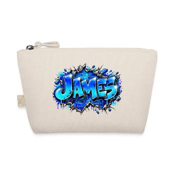 JAMES in elektrisch blauem Graffiti! Epische Namenskunst - Bio-Täschchen - Natur - Vorne
