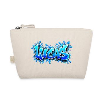 LUCAS explodiert in Neonblau! Epischer Graffiti-Name - Bio-Täschchen - Natur - Vorne